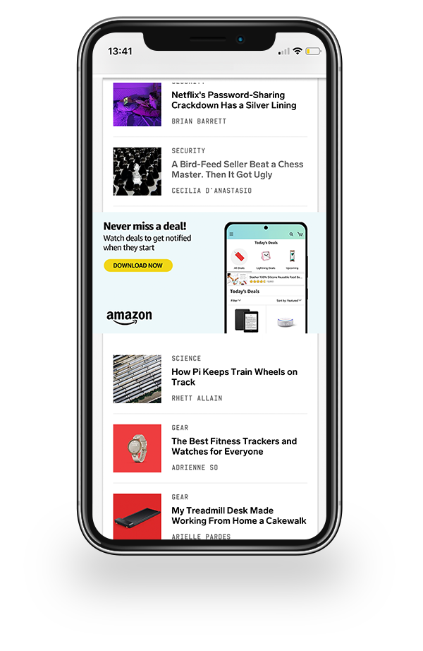 Captura pública de um anúncio nativo da Amazon inserido entre matérias de um feed editorial